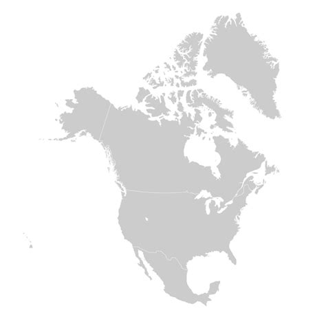 mapa da américa do norte com países e fronteiras vetor premium