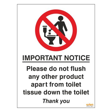 Pack Of Toilet Signs Important Notice Please Do Not Flush Any Other