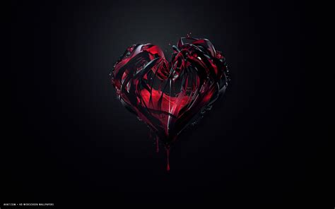 In fact, you can decide to use a dark colour, and. broken red black heart lines glass drops melting | Broken ...