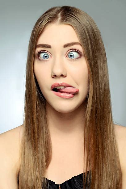 260 Making A Face Cross Eyed Women Sticking Out Tongue Stock Photos