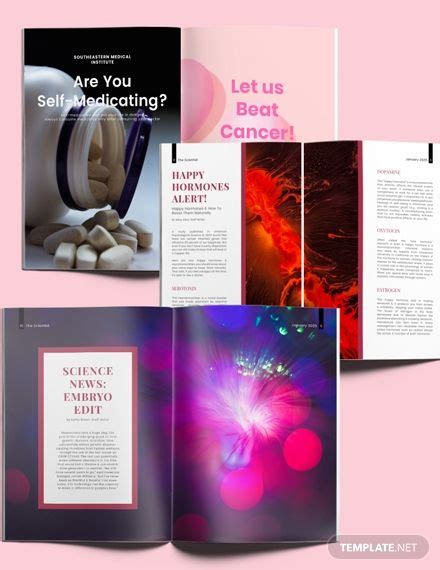 Scientific Magazine Science Magazine Magazine Layout Design Magazine