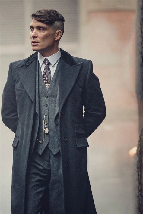 Mens Peaky Blinders Costume Thomas Shelby 3pc Suit And Black Overcoat