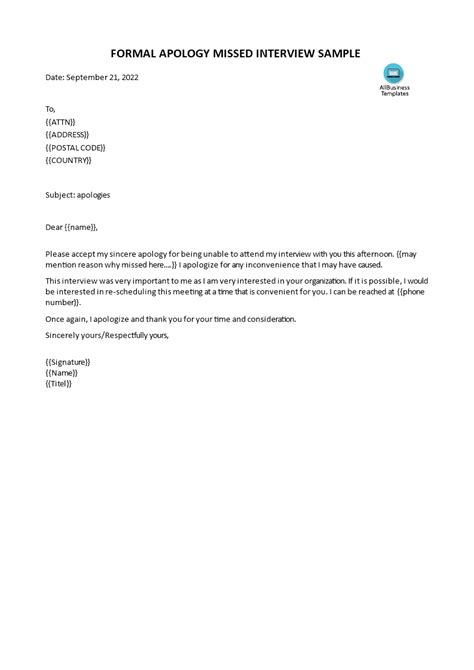 Sample Formal Apology Letter Templates At Allbusinesstemplates Com