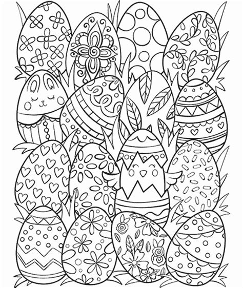 Easter Eggs Surprise Coloring Page