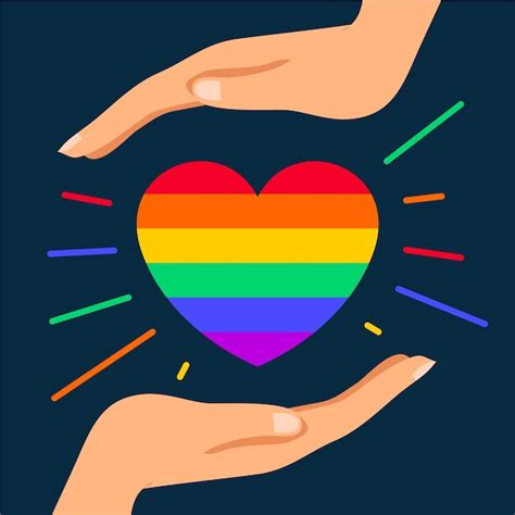 Free Vector Cute Rainbow Heart Illustrated