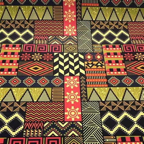 Tribal African Upholstery Fabric By The Yard Red Boho Ethnic Etsy