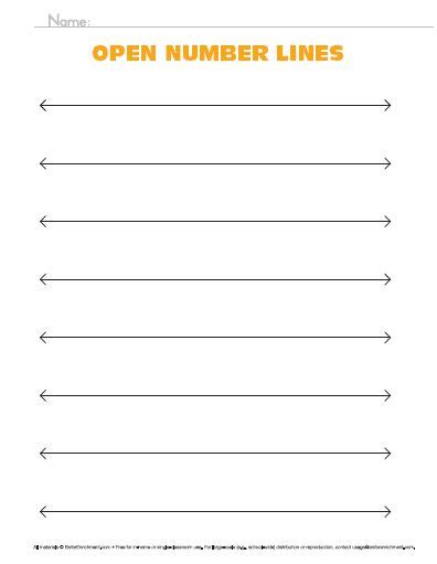 Open Number Lines Printable