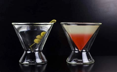 2019 Fashion Double Wall Stemless Insulated Martini Cocktail Glasses