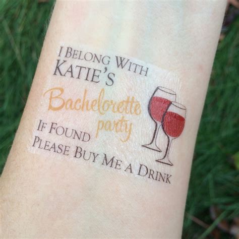 Custom Personalized Bachelorette Party Temporary Tattoos Etsy
