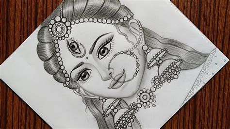 How To Draw Maa Durga Face Pencil Sketch For Beginners Navaratri