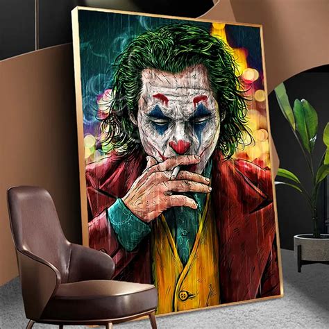 Movie Star Joker Oil Canvas Painting The Joker Man Prints Comic Joker