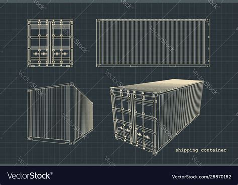 Shipping Container Drawings Royalty Free Vector Image