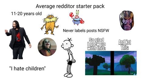 Average Redditor Starter Pack Rstarterpacks Starter Packs Know