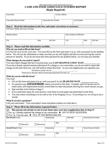 Oh Jfs 07221 2010 Fill And Sign Printable Template Online Us Legal