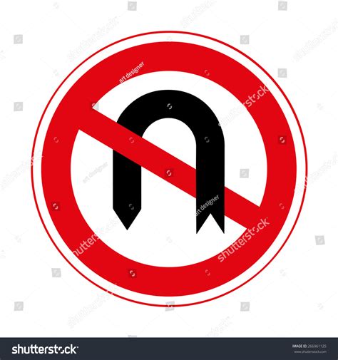 Road Sign Prohibitory Sign No Uturn Stock Vector Royalty Free