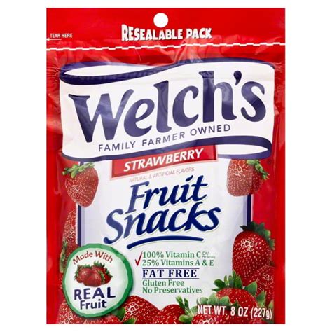 Welchs Strawberry Fruit Snacks 8 Oz