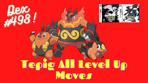 Pokemon Black And White Tepig All Level Up Moves And Evolutions Dex