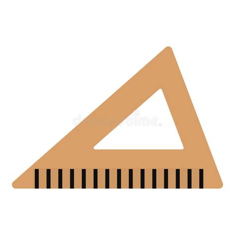 Wooden Triangular Ruler School And Office Supplies Flat Icon Stock