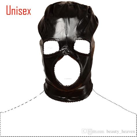 Black Bdsm Sex Head Masks Hood Slave Mask Sm Player Open Eye Men Adult
