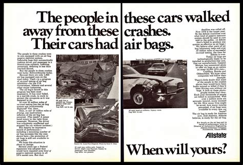 At allstate, we tailor each policy to each homeowner's insurance needs. 1973 Allstate Insurance Company Air Bag Car Accident B&W Vintage PRINT AD 1970s | eBay