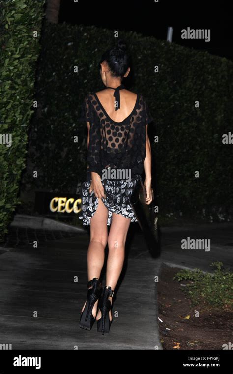 Bai Ling Wears A See Thru Top Showing Red Hearts Over Her Nipples While Going Out To Dinner In