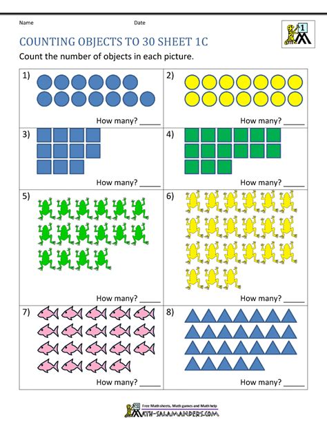 Free Printable Counting Cube Objects Worksheets