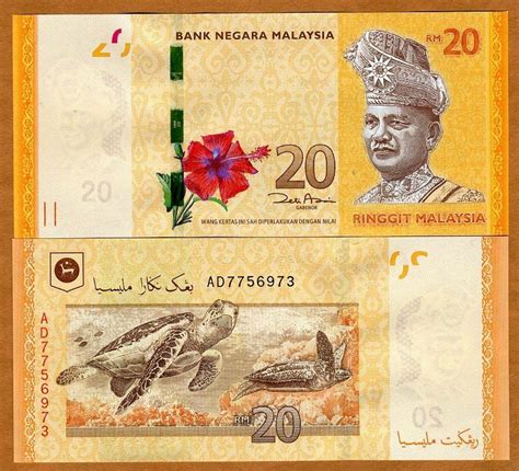 United states dollar, $ (usd). Malaysia, 20 Ringgit, ND ( 2012), Pick 54, UNC > Sea ...