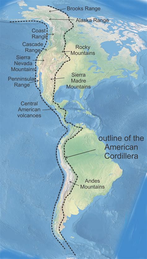 Křemík Vana Podívaná American Cordillera Map Realistický Linka Webu