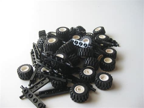 Buy Lego City Complete Wheel Assembly Lot 20 Black Axles 40 Black