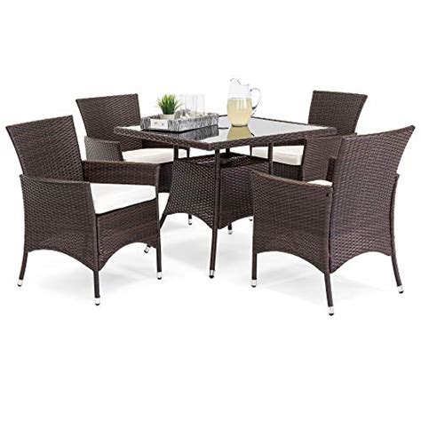 Best Choice Products 5 Piece Indoor Outdoor Wicker Patio Dining Set