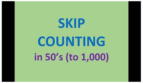 SKIP Counting (in 50's) - numbers up to 1,000 - YouTube