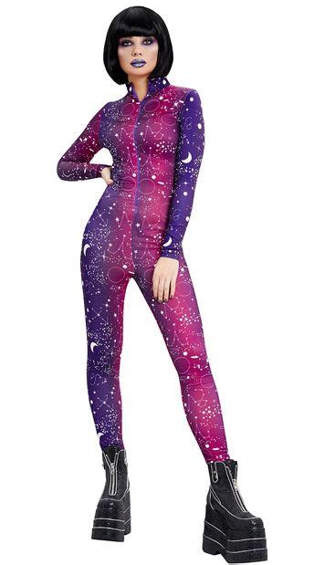 Galactic Girl Bodysuit Costume Galaxy Print Costume Bodysuit Costume
