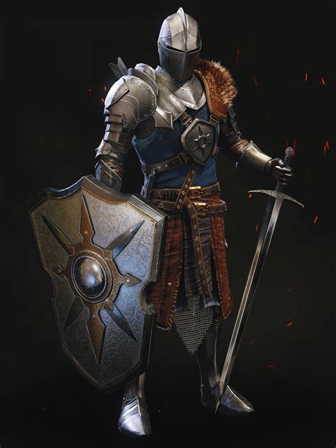 Artstation 3d Medieval Knight With Armor And Fur Game Assets