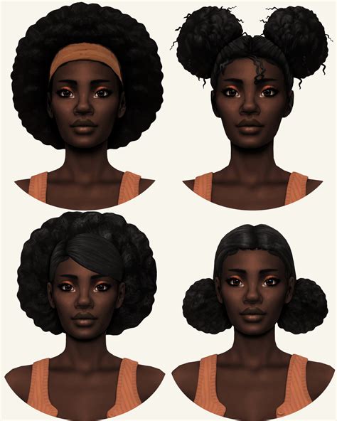 The Sims 4 Custom Content Hair Afro Kloray
