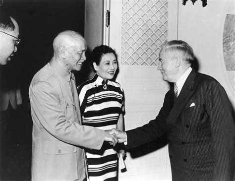 President Chiang Kai Shek And Madame Chiang Greeting Joshua B Powers In Taiwan April 1969