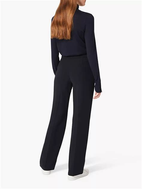 Hobbs Abigail Wide Leg Trousers Navy At John Lewis And Partners