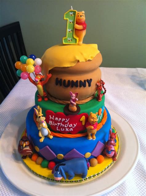 Winnie The Pooh First Birthday Cake