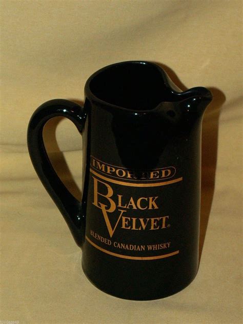 Imported Black Velvet Blended Canadian Whiskey Pitcher 1974 Heublein