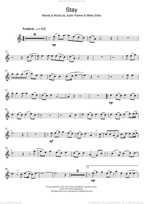 Stay Sheet Music For Flute Solo Pdf Interactive