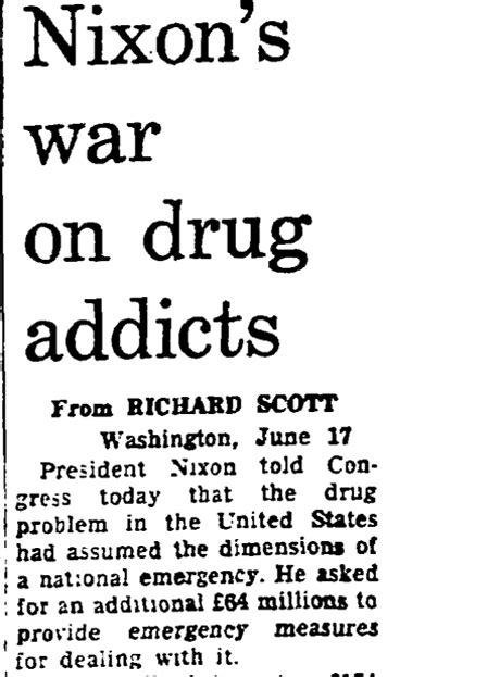 1971 Forty Years Since Nixon S War On Drugs From The Guardian