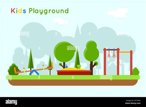Playground Background Play In Sandbox Outdoor Kindergarten With Sand