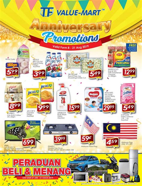 Is a hypermarket which are a thriving chain of hypermarket concept outlets that been evolving over the past 59 years. TF Value-Mart Anniversary Promotion Catalogue (8 August ...