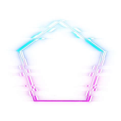 Neon Lights Effect Png Image Pentagon Sky Blue And Pink Neon Border