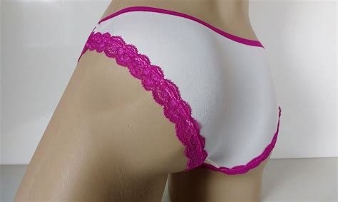 Ivory Pink Ultra Soft Microfibre Way Stretch Lace Knickers L Ebay
