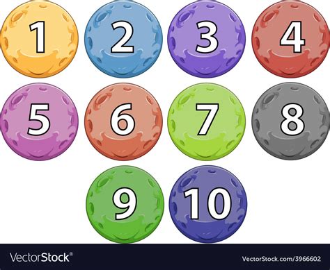 Balls With Numbers Royalty Free Vector Image Vectorstock