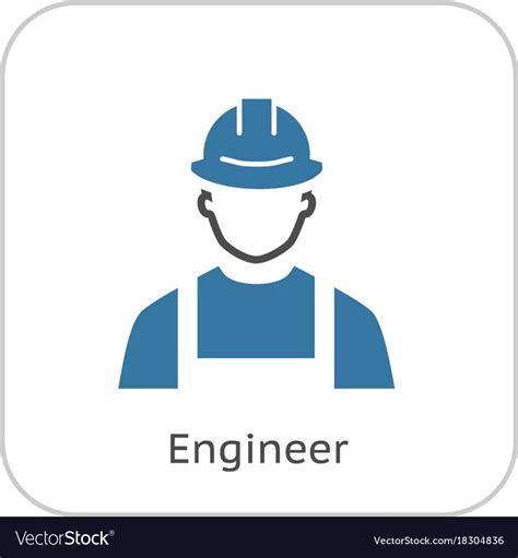 Engineer Icon Man In Hard Hat Buider Symbol Vector Image