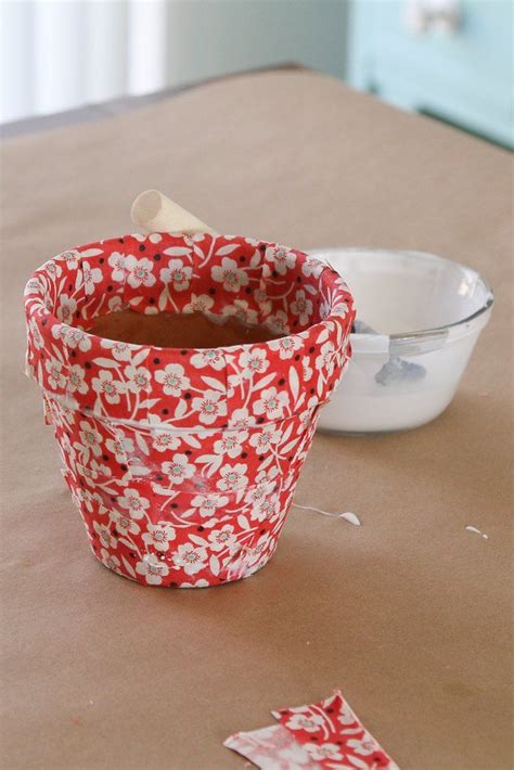 How To Make Diy Fabric Covered Flower Pots Diy Flower Pots Flower