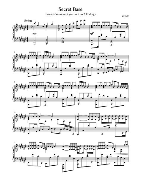 Popular & folk, rock, supplementary, punk, religious and more. Secret Base Sheet music for Piano | Download free in PDF or MIDI | Musescore.com