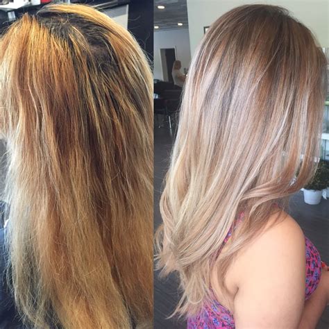 From Brassy Red Gold To Ash Pale Blonde Hair Color Makeover Wella