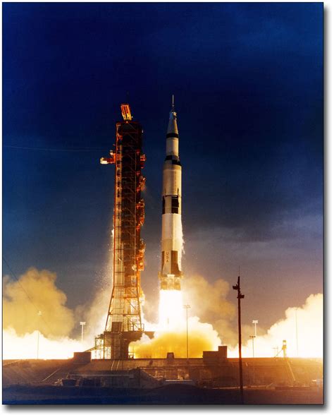 Apollo 14 Saturn V Rocket Launch Nasa 11x14 Silver Halide